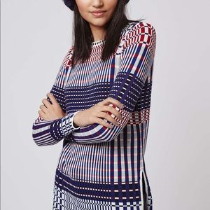 Topshop brick patterned tunic top